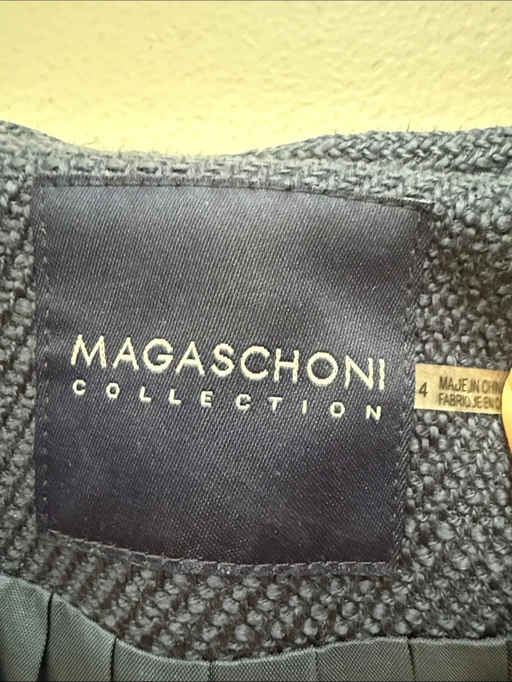Magaschoni Navy Ruffle-Front Blazer
